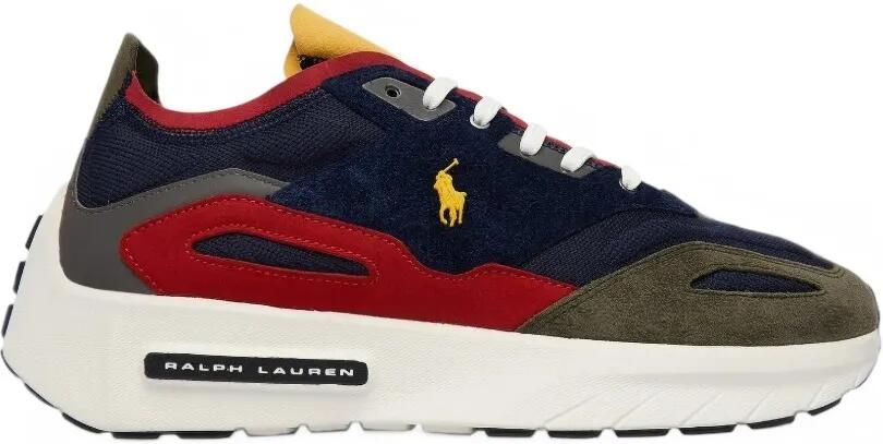 Polo Ralph Lauren Boerum gebreide sneakers met suède vlakken Blauw