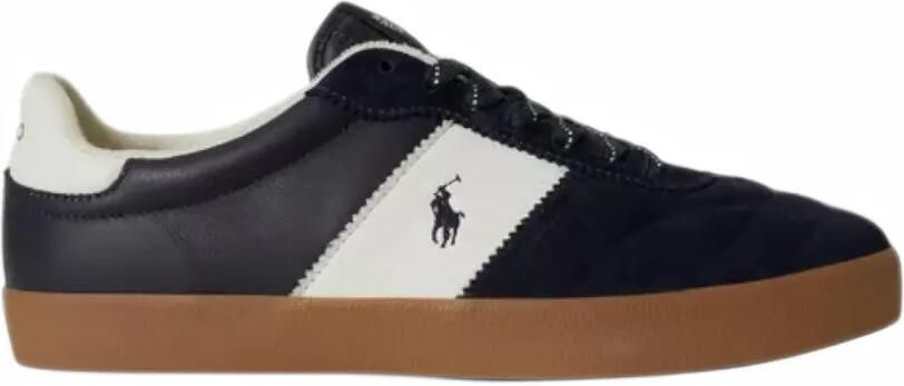 Polo Ralph Lauren Court Vulc sneakers van leer en suède Blauw