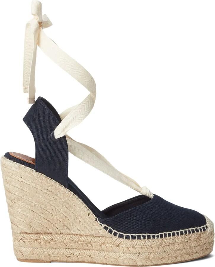 Polo Ralph Lauren Espadrilles met sleehak Blauw