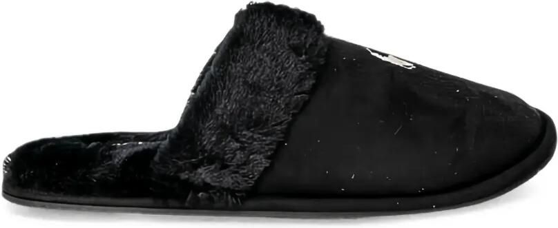 Polo Ralph Lauren faux-fur trim slippers Zwart