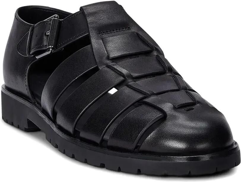 Polo Ralph Lauren Fisherman leren sandalen Zwart