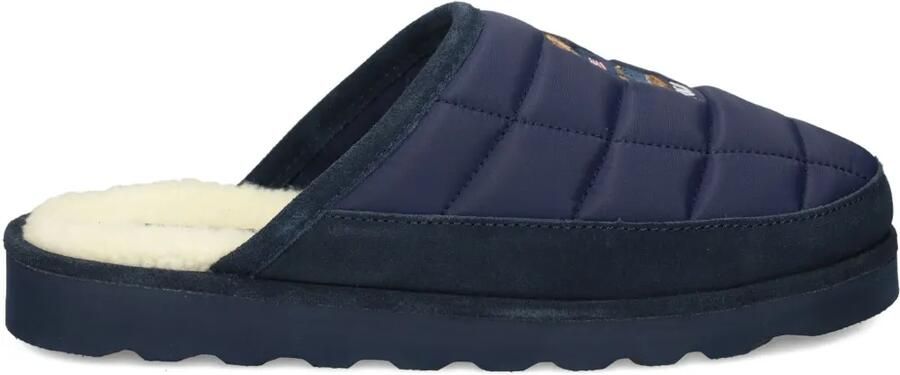 Polo Ralph Lauren Gewatteerde slippers met borduurwerk Blauw