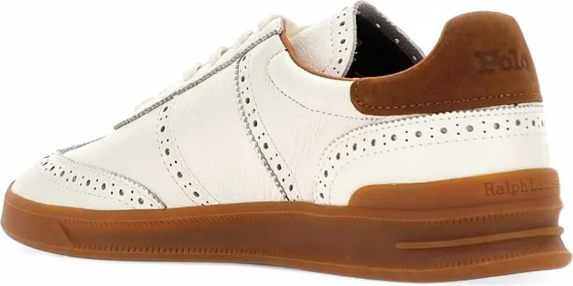 Polo Ralph Lauren Heritage Aera brogue sneakers Wit - Foto 4