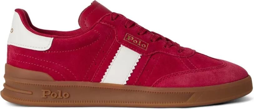Polo Ralph Lauren Heritage Aera suède sneakers met strepen Rood - Foto 2