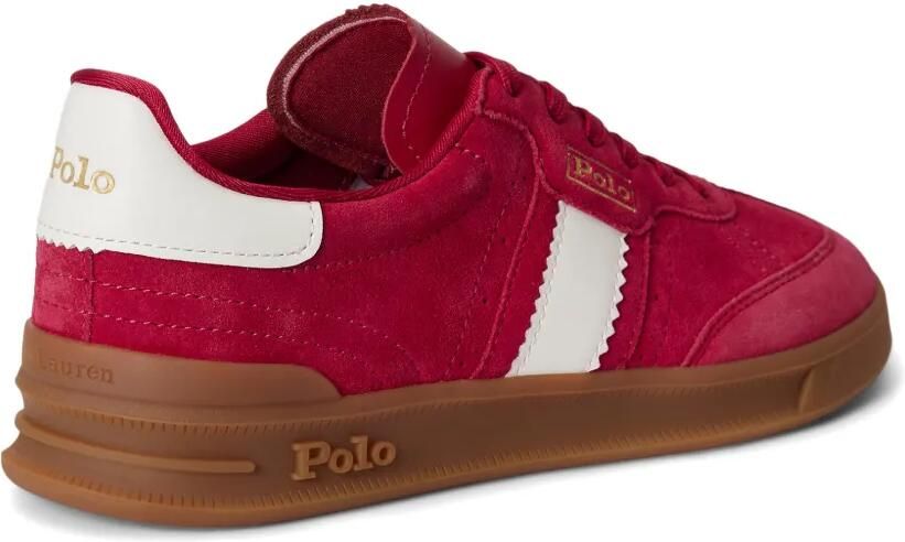 Polo Ralph Lauren Heritage Aera suède sneakers met strepen Rood - Foto 3