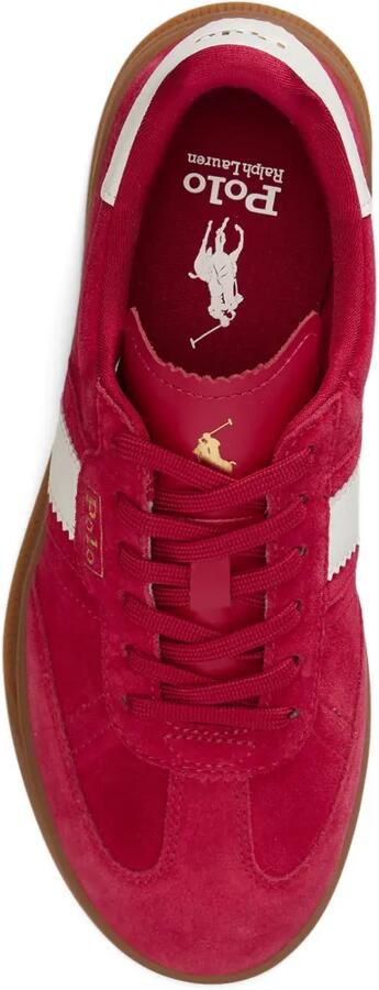 Polo Ralph Lauren Heritage Aera suède sneakers met strepen Rood - Foto 4