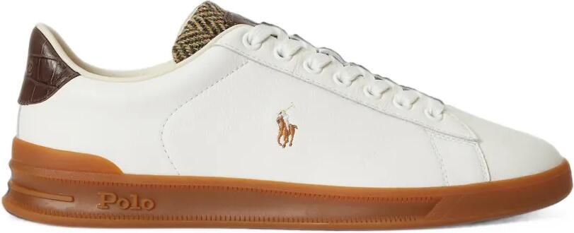 Polo Ralph Lauren Heritage Court II tennisschoenen van leer en tweed Wit