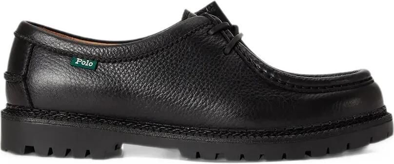 Polo Ralph Lauren Jett tumbled-leather moc-toe shoes Zwart
