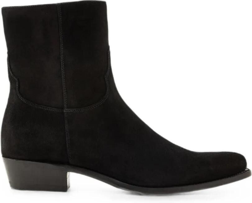 Polo Ralph Lauren Kalfsleren suède Western laarzen Zwart