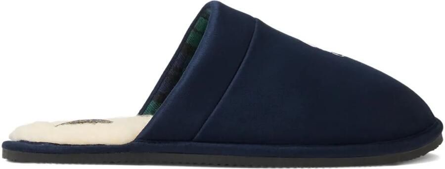 Polo Ralph Lauren Klarence slippers met borduurwerk Blauw
