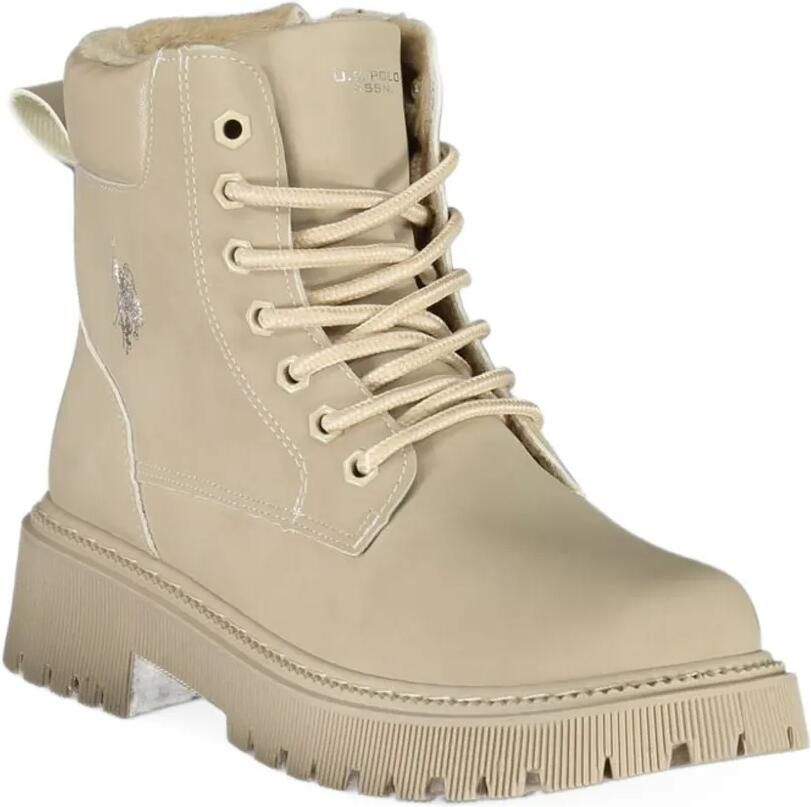 U.S. POLO ASSN. lace-up ridged-sole combat boots Beige - Foto 3