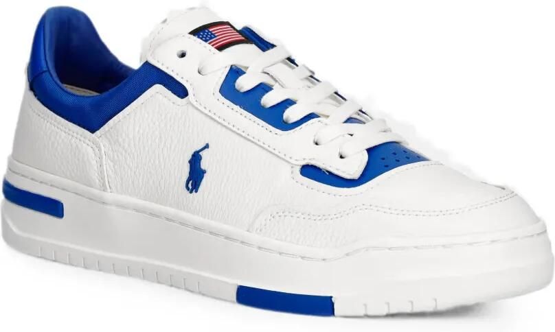 Polo Ralph Lauren Leren sneakers met geborduurd logo Wit