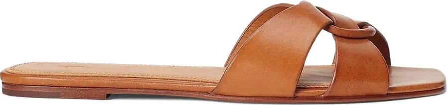 Polo Ralph Lauren Leren teenslippers Bruin