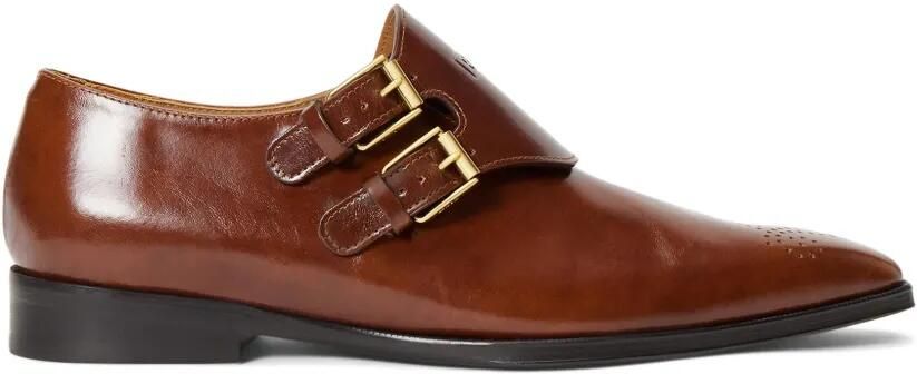 Polo Ralph Lauren Loafers met dubbele gesp en puntige neus Bruin