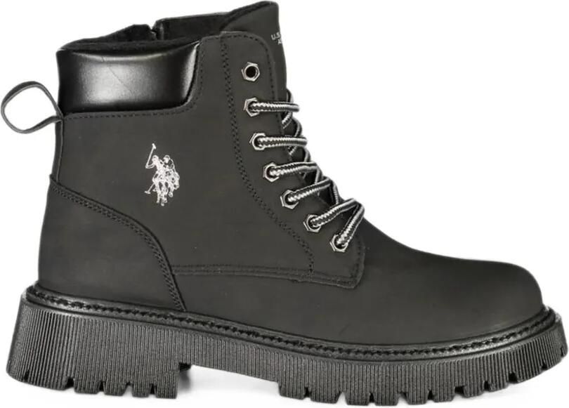Polo Ralph Lauren logo-embroidered lace-up ankle boots Zwart