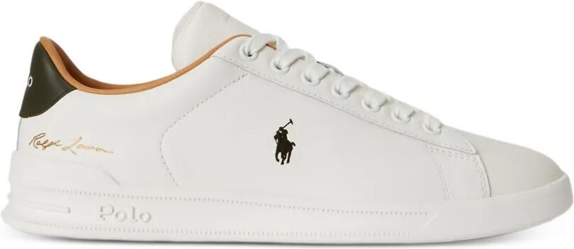 Polo Ralph Lauren logo-embroidered leather sneakers Wit