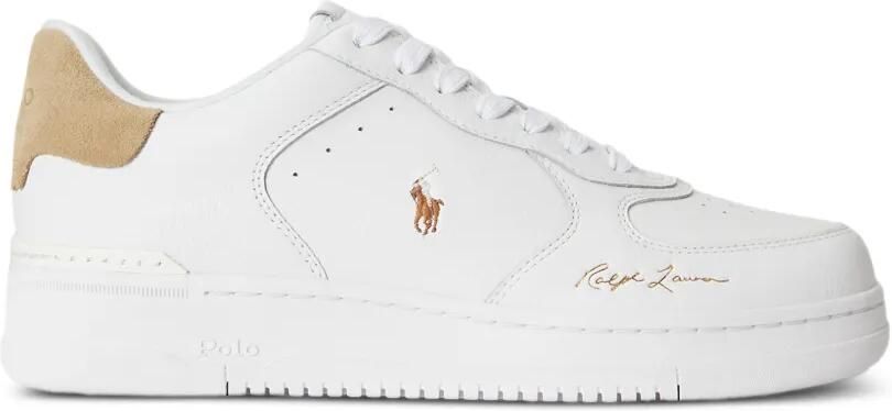 Polo Ralph Lauren logo-embroidered leather sneakers Wit