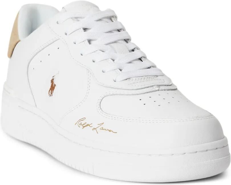 Polo Ralph Lauren logo-embroidered leather sneakers Wit - Foto 4