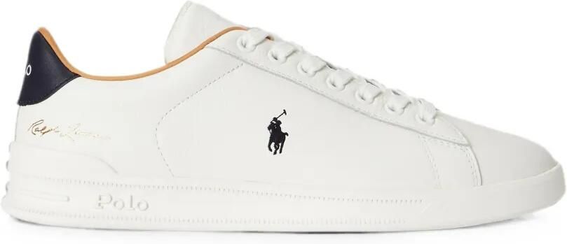 Polo Ralph Lauren logo-embroidered leather sneakers Wit