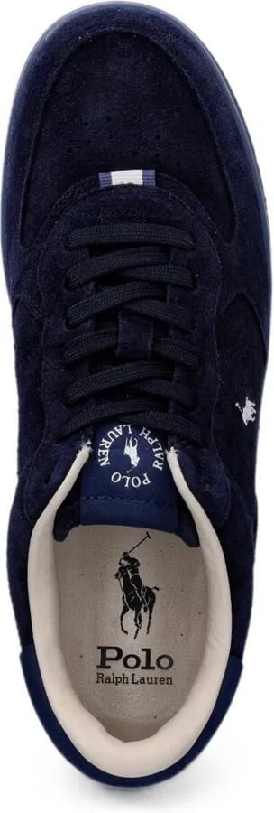 Polo Ralph Lauren Master Ct Rib kalfsleren suède sneakers met geborduurd logo Blauw