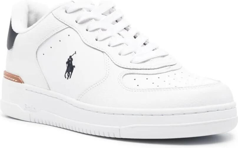 Polo Ralph Lauren Masters Court leren sneakers met geborduurd logo Wit