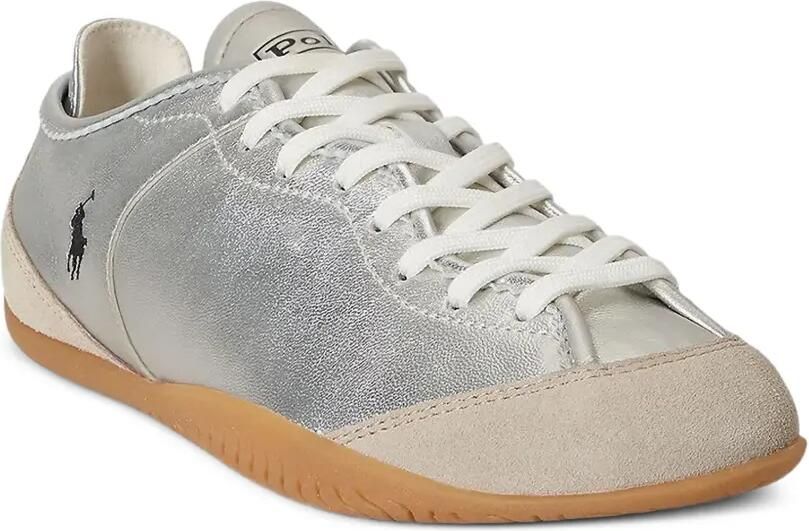 Polo Ralph Lauren Metallic sneakers met geborduurd logo Zilver - Foto 2