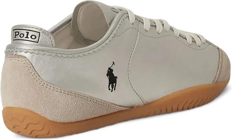 Polo Ralph Lauren Metallic sneakers met geborduurd logo Zilver - Foto 3