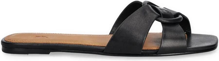 Polo Ralph Lauren O-Ring platte sandalen Zwart