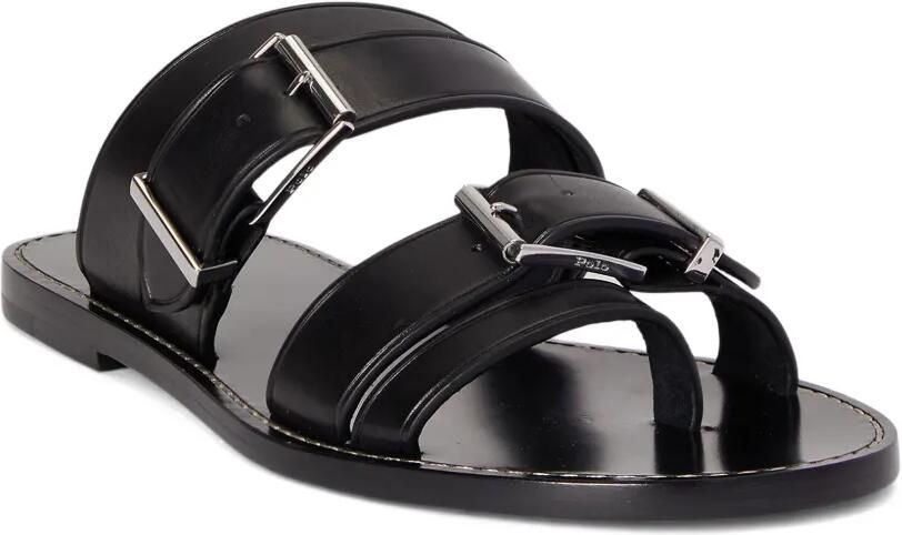 Polo Ralph Lauren Platte leren sandalen Zwart - Foto 2