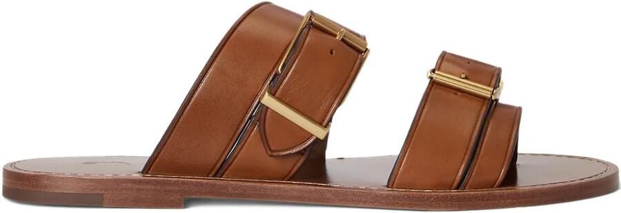 Polo Ralph Lauren Platte sandalen met teenbandje Bruin