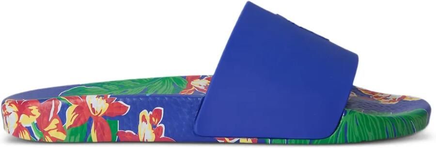 Polo Ralph Lauren Pony slippers met bloemenprint Blauw