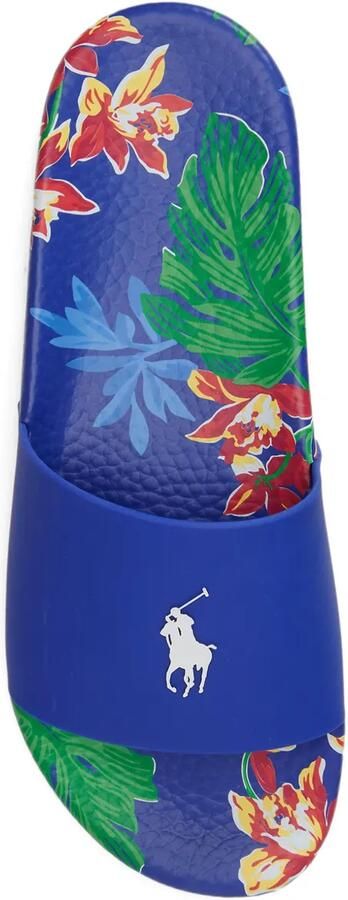 Polo Ralph Lauren Pony slippers met bloemenprint Blauw - Foto 3
