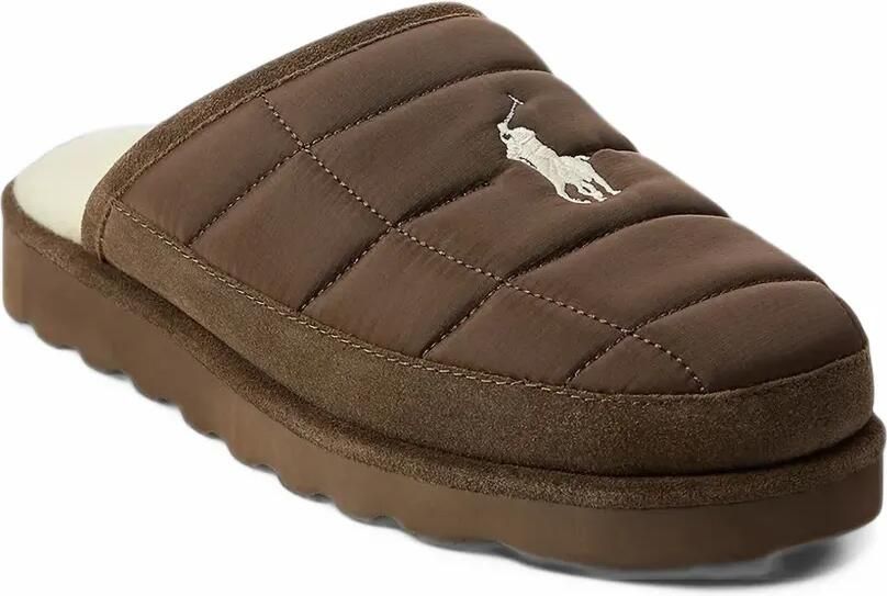 Polo Ralph Lauren Reade suede-trim quilted scuff slippers Bruin - Foto 4