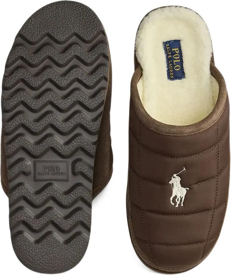 Polo Ralph Lauren Reade suede-trim quilted scuff slippers Bruin - Foto 2