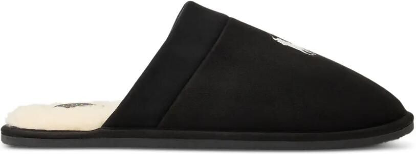Polo Ralph Lauren Slippers met geborduurd logo Zwart