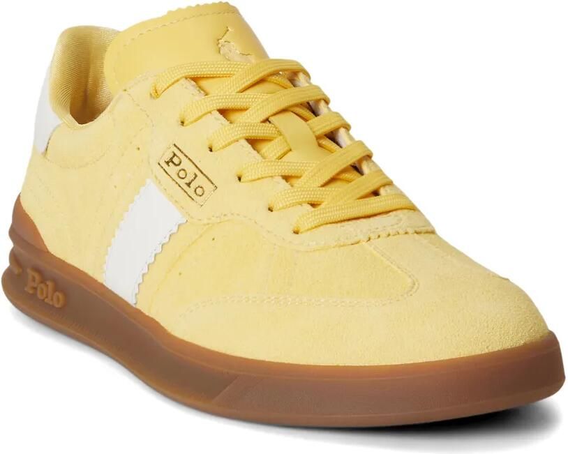 Polo Ralph Lauren Suède leren sneakers met streep Geel