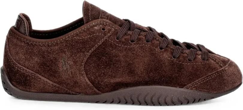 Polo Ralph Lauren Suède sneakers met geborduurd logo Bruin