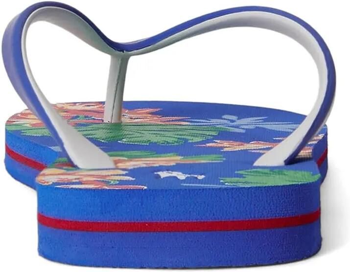 Polo Ralph Lauren Teenslippers met logoband en bloemenprint Blauw - Foto 2