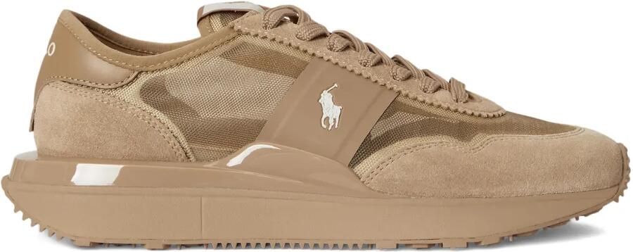 Polo Ralph Lauren Train 89 suède sneakers met mesh Bruin