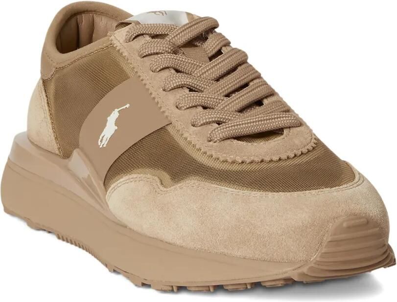 Polo Ralph Lauren Train 89 suède sneakers met mesh Bruin - Foto 3