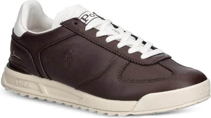 Polo Ralph Lauren Varick leren sneakers met logo-reliëf Bruin