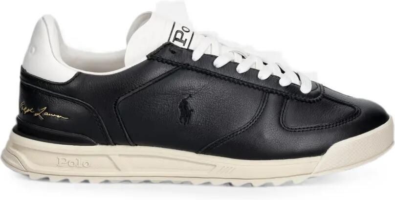 Polo Ralph Lauren Varick leren sneakers met logo-reliëf Zwart