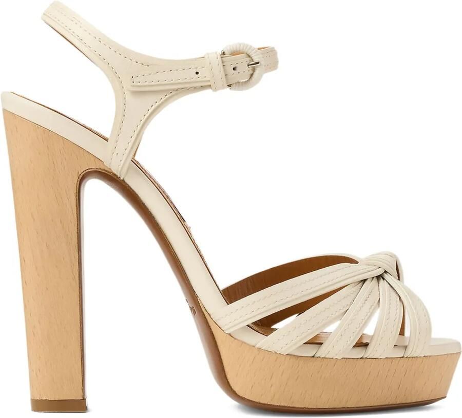 Ralph Lauren Collection 125 mm Kieran sandalen met hak Beige