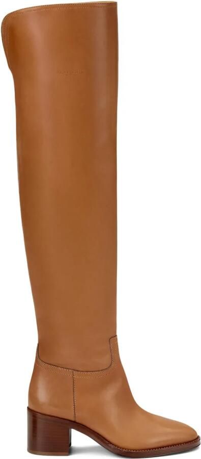 Ralph Lauren Collection 55 mm Barnet leren kniehoge laarzen Bruin