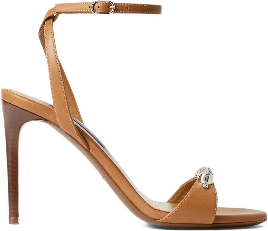 Ralph Lauren Collection 80mm sandalen met enkelbandje en hak Bruin