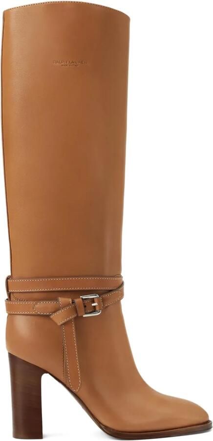 Ralph Lauren Collection 90 mm Donnely kniehoge laarzen Bruin