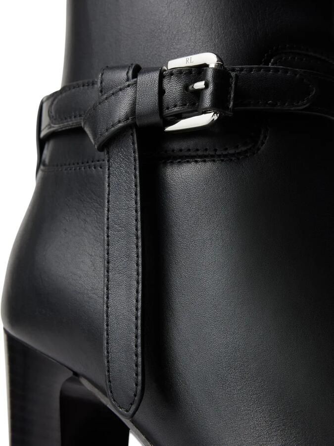 Ralph Lauren Collection 90 mm Donnely laarzen met blokhak en gespbandje Zwart - Foto 4