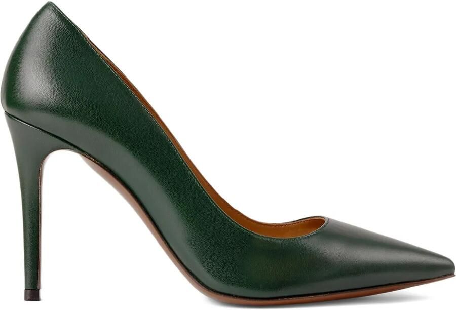 Ralph Lauren Collection 95 mm Celia stiletto pumps met puntige neus Groen