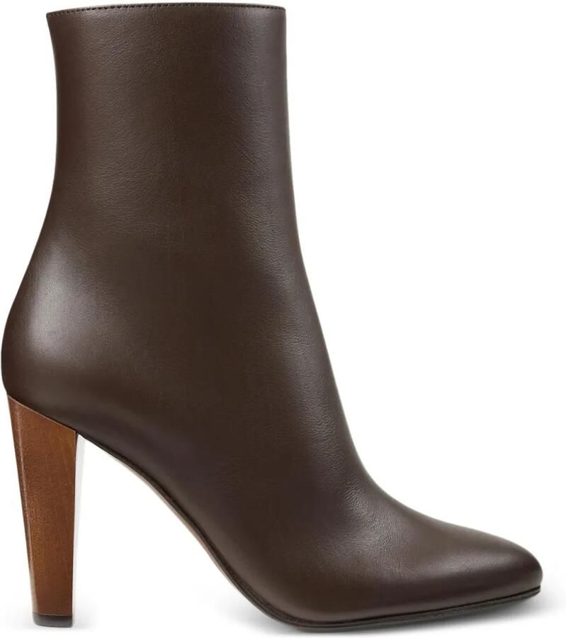 Ralph Lauren Collection Bernice leren enkellaarzen Bruin