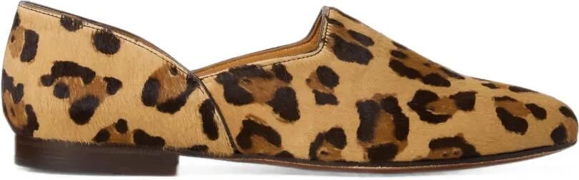 Ralph Lauren Collection Bronwen loafers met luipaardprint Beige